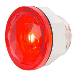 GG75302 - 1-1/4" RED/RED DIAMOND LENS 1 LED DUAL FUNT. LIGHT W/ NUT