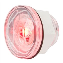 GG75303 - 1-1/4" RED/CLEAR DIAMOND LENS 1 LED DUAL FUNT. LIGHT W/ NUT