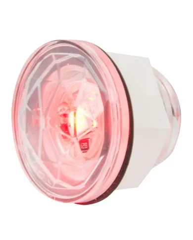 GG75303 - 1-1/4" RED/CLEAR DIAMOND LENS 1 LED DUAL FUNT. LIGHT W/ NUT