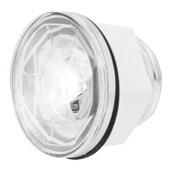 GG75304 - 1-1/4" WHITE/CLR DIAMOND LENS 1 LED INTERIOR LIGHT W/ NUT