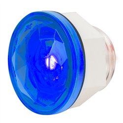 GG75305 - 1-1/4" BLUE/BLUE DIAMOND LENS 1 LED INTERIOR LIGHT W/ NUT