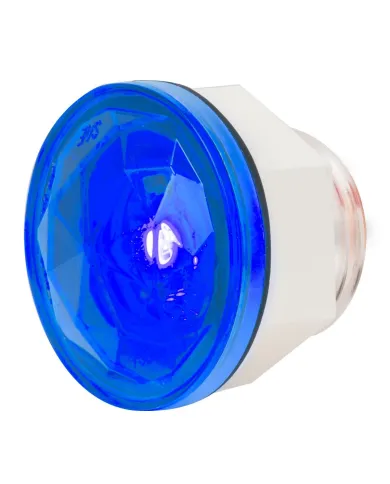 GG75305 - 1-1/4" BLUE/BLUE DIAMOND LENS 1 LED INTERIOR LIGHT W/ NUT