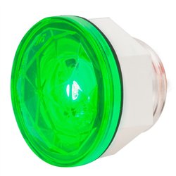 GG75306 - 1-1/4" GREEN/GRN DIAMOND LENS 1 LED INTERIOR LIGHT W/ NUT
