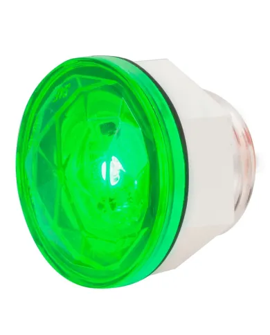 GG75306 - 1-1/4" GREEN/GRN DIAMOND LENS 1 LED INTERIOR LIGHT W/ NUT