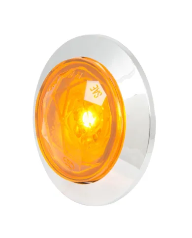 GG75320 - 1-1/4" AMBER/AMB DIAMOND 1LED DUAL FUNC. LIGHT W/CR. BEZEL