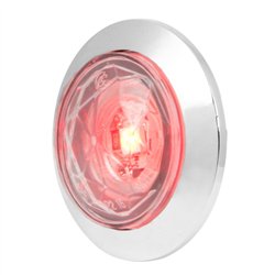 GG75323 - 1-1/4" RED/CLR DIAMOND 1LED DUAL FUNC. LIGHT W/CR. BEZEL