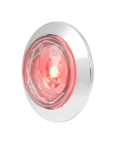 GG75323 - 1-1/4" RED/CLR DIAMOND 1LED DUAL FUNC. LIGHT W/CR. BEZEL
