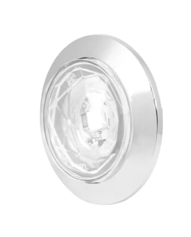 GG75324 - 1-1/4" WHITE/CLR DIAMOND 1LED DUAL FUNC. LIGHT W/CR. BEZEL
