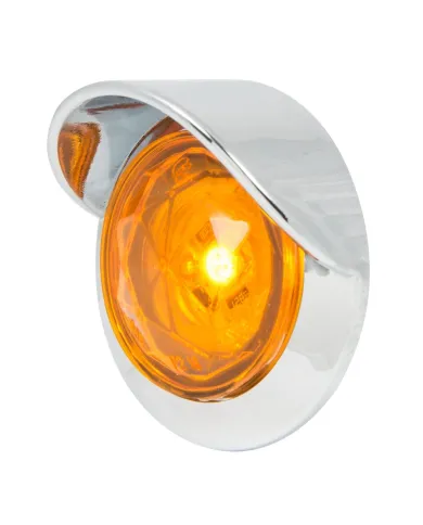 GG75330 - 1-1/4" AMBER/AMB DIAMOND 1LED DUAL FN. LIGHT W/CR. VISOR BZ