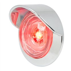 GG75333 - 1-1/4" RED/CLR DIAMOND 1LED DUAL FN. LIGHT W/CR. VISOR BZ
