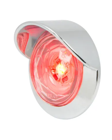 GG75333 - 1-1/4" RED/CLR DIAMOND 1LED DUAL FN. LIGHT W/CR. VISOR BZ