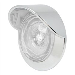 GG75334 - 1-1/4" WHITE/CLR DIAMOND 1LED DUAL FN. LIGHT W/CR. VISOR BZ