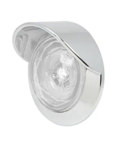 GG75334 - 1-1/4" WHITE/CLR DIAMOND 1LED DUAL FN. LIGHT W/CR. VISOR BZ