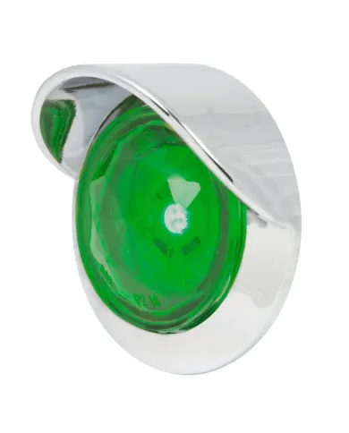 GG75336 - 1-1/4" GREEN/GRN DIAMOND 1LED DUAL FN. LIGHT W/CR. VISOR BZ