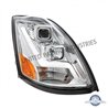 UP31446-Chrome Projection Headlight With LED Position Light Bar For 2003-2017 Volvo VN/VNL - Passenger