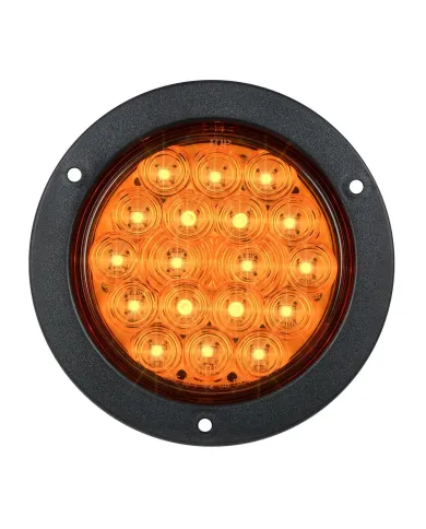GG75910 - 4" FLEET AMBER/AMBER 18 LED W/ BLACK FLANGE MOUNT LIGHT
