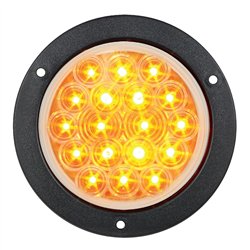 GG75911 - 4" FLEET AMBER/CLEAR 18 LED W/ BLACK FLANGE MOUNT LIGHT
