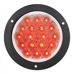 GG75913 - 4" FLEET RED/CLEAR 18 LED W/ BLACK FLANGE MOUNT LIGHT