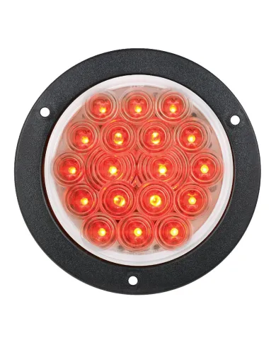 GG75913 - 4" FLEET RED/CLEAR 18 LED W/ BLACK FLANGE MOUNT LIGHT