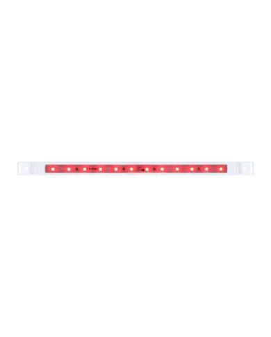 GG75965 - 10-1/8" ULTRA THIN RED/CLEAR 12 LED MARKER LIGHT BAR