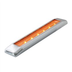 GG76040 - 6-1/4" ULTRA THIN AMBER/AMBER 6LED LIGHT BAR W/CR. PL. BEZEL