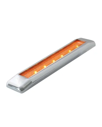 GG76040 - 6-1/4" ULTRA THIN AMBER/AMBER 6LED LIGHT BAR W/CR. PL. BEZEL