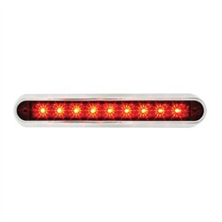GG76092 - 6.5" RED/RED 9 LED LIGHT BAR W/CR. PLASTIC BASE MOUNT