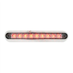 GG76093 - 6.5" RED/CLEAR 9 LED LIGHT BAR W/ CR. PLASTIC BASE MOUNT