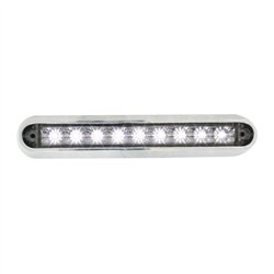 GG76094 - 6.5" WHITE 9 LED LIGHT BAR W/ CR. PLASTIC BASE MOUNT
