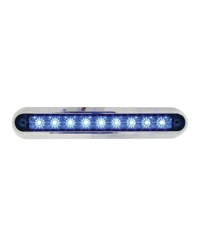 GG76095 - 6.5" BLUE 9 LED LIGHT BAR W/ CR. PLASTIC BASE MOUNT