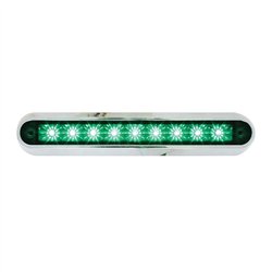 GG76096 - 6.5" GREEN 9 LED LIGHT BAR W/ CR. PLASTIC BASE MOUNT