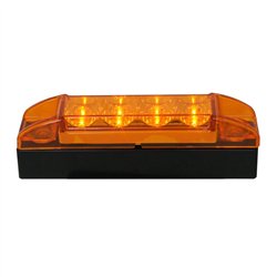 GG76160 - 6" RECT. SPYDER AMBER/AMBER LED MARKER LIGHT W/BLACK RISER