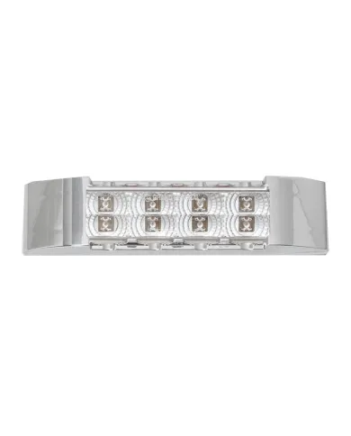 GG76171 - 6" RECT. SPYDER AMBER/CLEAR LED LIGHT W/CR. PLASTIC BEZEL