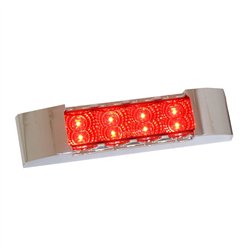 GG76172 - 6" RECT. SPYDER RED/RED LED LIGHT W/CR. PLASTIC BEZEL
