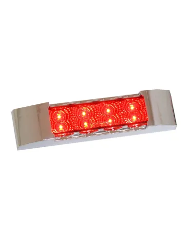 GG76172 - 6" RECT. SPYDER RED/RED LED LIGHT W/CR. PLASTIC BEZEL