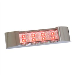GG76173 - 6" RECT. SPYDER RED/CLEAR LED LIGHT W/CR. PLASTIC BEZEL