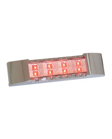 GG76173 - 6" RECT. SPYDER RED/CLEAR LED LIGHT W/CR. PLASTIC BEZEL