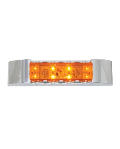 GG76180 - 6" RECT AMBER/AMBER LED MARKER LIGHT W/CR. PLASTIC BEZEL