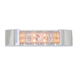 GG76181 - 6" RECT. AMBER/CLR LED MARKER LIGHT W/CR. PLASTIC BEZEL