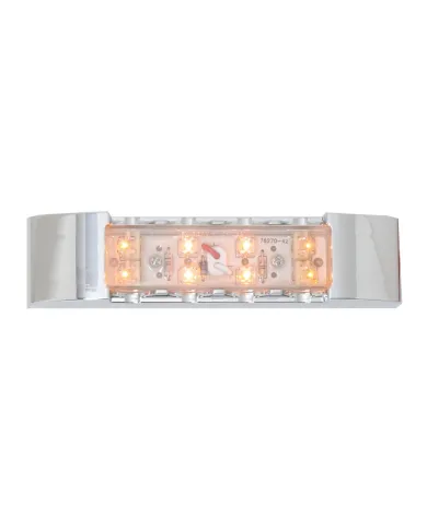 GG76181 - 6" RECT. AMBER/CLR LED MARKER LIGHT W/CR. PLASTIC BEZEL