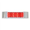 GG76182 - 6" RECT. RED/RED LED MARKER LIGHT W/CR. PLASTIC BEZEL