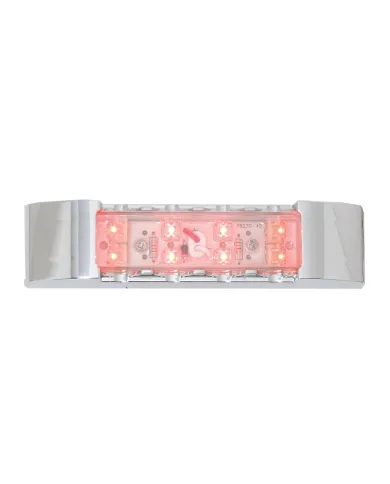 GG76183 - 6" RECT. RED/CLEAR LED MARKER LIGHT W/CR. PLASTIC BEZEL