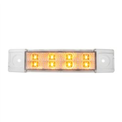 GG76271 - 6"L RECT. SPYDER AMBER/CLEAR 8-LED MARKER/CLEARANCE LIGHT