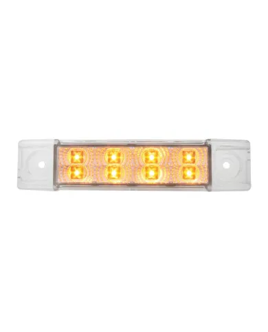 GG76271 - 6"L RECT. SPYDER AMBER/CLEAR 8-LED MARKER/CLEARANCE LIGHT