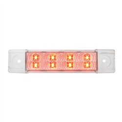 GG76273 - 6"L RECT. SPYDER RED/CLEAR 8-LED MARKER/CLEARANCE LIGHT
