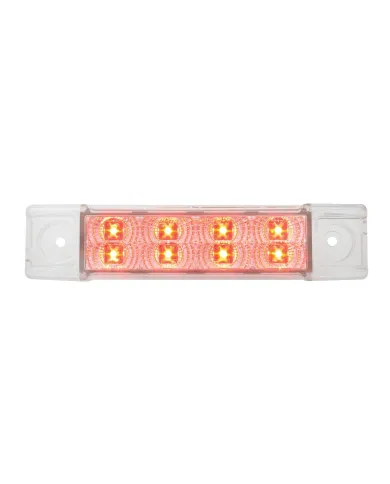 GG76273 - 6"L RECT. SPYDER RED/CLEAR 8-LED MARKER/CLEARANCE LIGHT