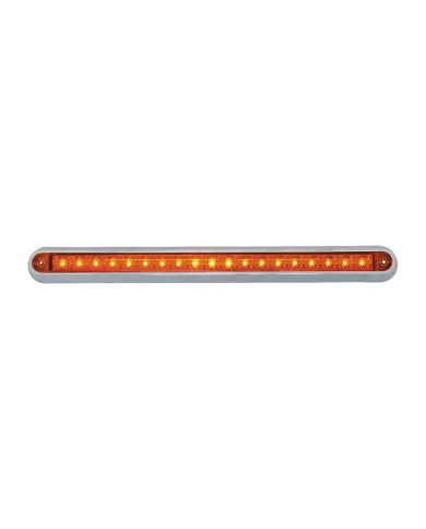 GG76290 - 12" AMBER/AMBER 18 LED LIGHT BAR W/ CR. PLASTIC BASE MOUNT