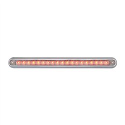 GG76296 - 12" RED/CLEAR 18 LED LIGHT BAR W/ CR. PLASTIC BASE MOUNT