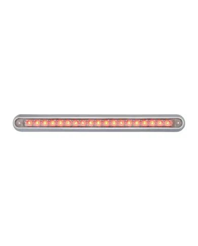 GG76296 - 12" RED/CLEAR 18 LED LIGHT BAR W/ CR. PLASTIC BASE MOUNT