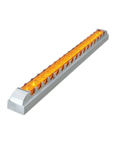 GG76300 - 20"L SPYDER AMBER/AMBER 17-LED LIGHT BAR W/CR. PL BEZEL 1 ROW